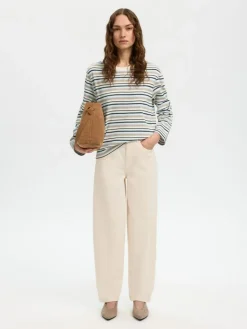 Essential Striped Boxy T-shirt, Cashmere Blue, M