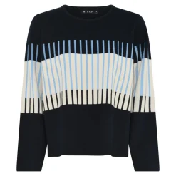 Fancy Stripe Striktrøje, Navy/Air Blue/Vanilla Creme, XL