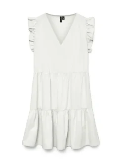 Fanni Kort Kjole, Bright White, L