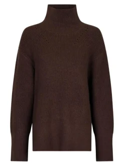 Fanning Solid Striktrøje, Chocolate Brown, 40