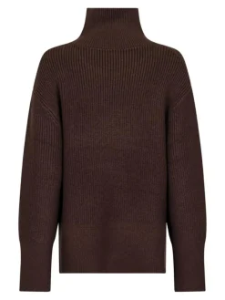 Fanning Solid Striktrøje, Chocolate Brown, 40