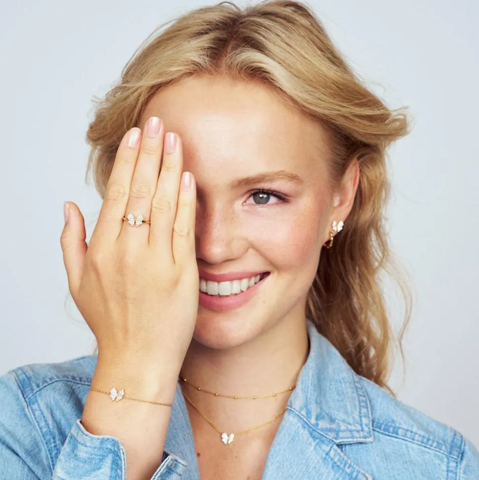 Farfalla Ring, Gold Plated, 56