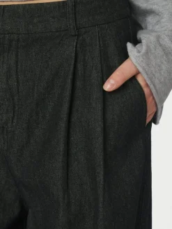 Fayla Denim Balloon Bukser, Black, 38