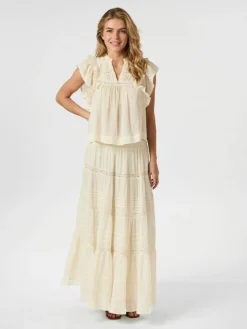 Felicia S Voile Nederdel, Light Yellow, 38