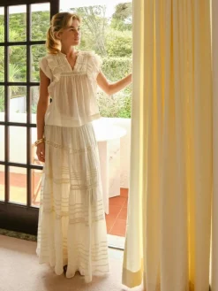 Felicia S Voile Nederdel, Light Yellow, 38