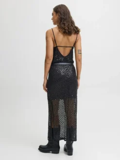 Fie Glitter Kjole, Black, L
