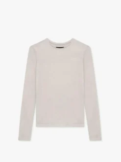 Fitted Long Sleeve T-shirt, Silver Gray, M