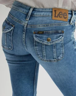 Flap Pocket Jessica Bootcut Jeans, Lapis Blue, W31/L31