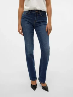 Flash Straight Jeans, Dark Blue Denim, M/L32