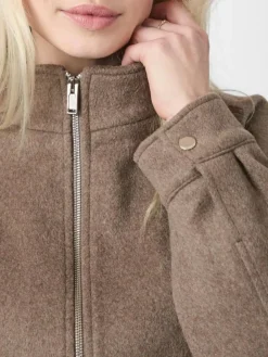 Florine Wool Bomber Jakke, Light Brown, 36