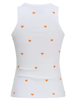Forest Rib Top, Bright White Hearts, XL