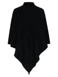 Fortuna Højhalset Poncho, Black, One size