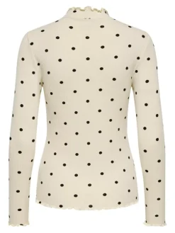 Fransiska Life Langærmet Højhalset Bluse, Whitecap Gray Chocolate, L