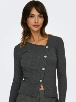 Freya Cardigan, Dark Grey Melange, M