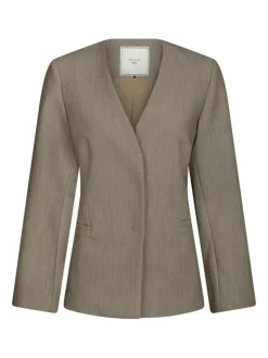 Frillis Fitted Blazer, Dark Sand, 42