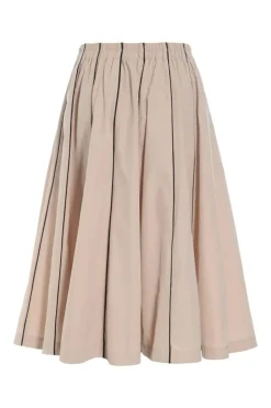 Fukkura Poplin Nederdel, Dusty Quartz/Black Piping, S