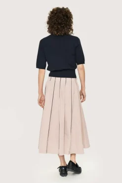 Fukkura Poplin Nederdel, Dusty Quartz/Black Piping, S