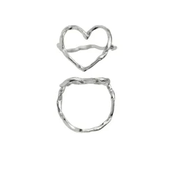 Funky Heart Ring, Silver, 58