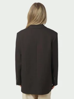 Gaby Pinstripe Blazer, Dark Brown, 38