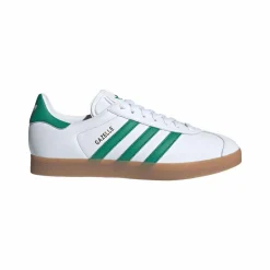 Gazelle Sneakers, White/Bold Green/Gold Metallic, 37 1/3