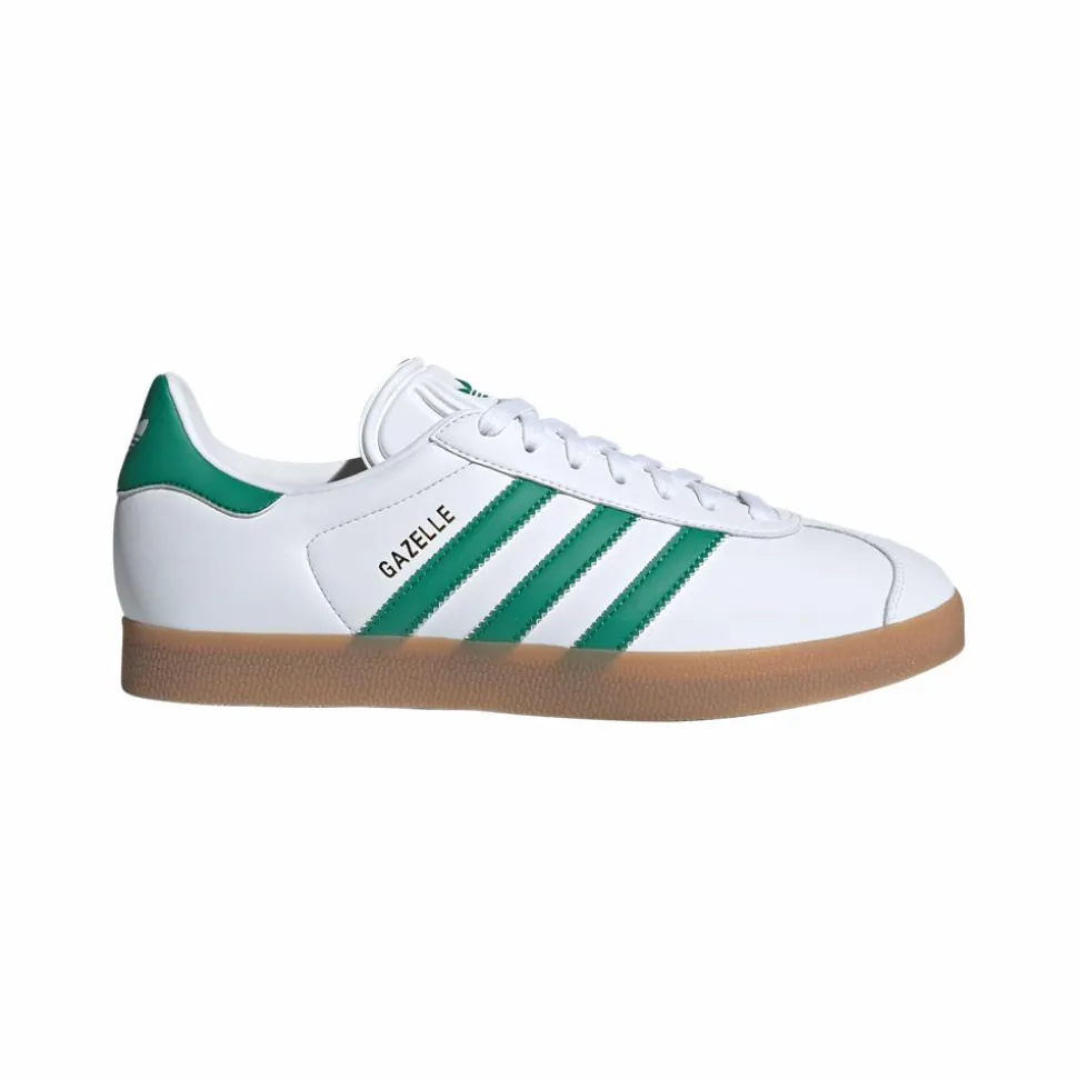 Gazelle Sneakers, White/Bold Green/Gold Metallic, 37 1/3