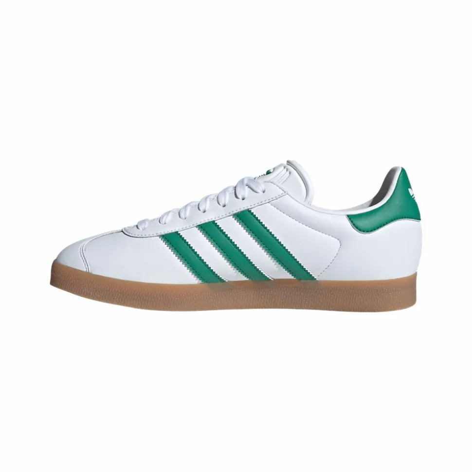 Gazelle Sneakers, White/Bold Green/Gold Metallic, 37 1/3