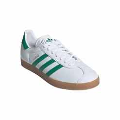 Gazelle Sneakers, White/Bold Green/Gold Metallic, 37 1/3
