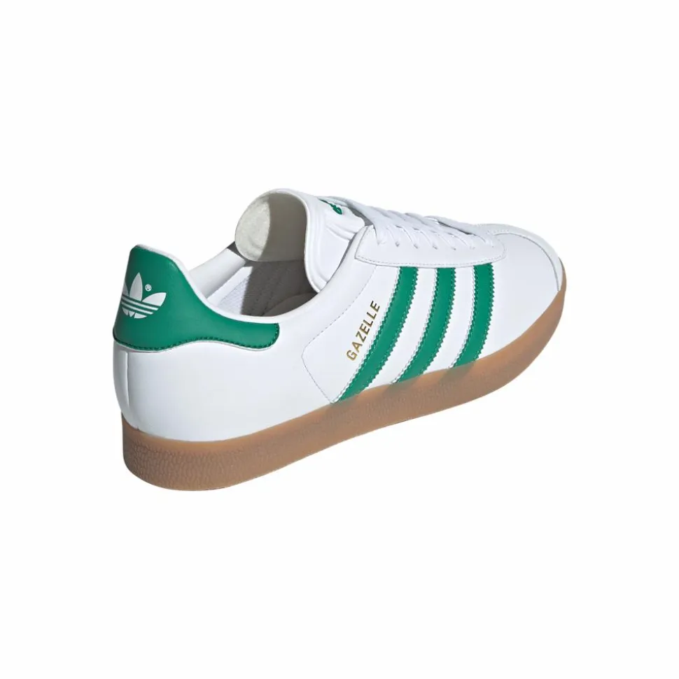 Gazelle Sneakers, White/Bold Green/Gold Metallic, 37 1/3