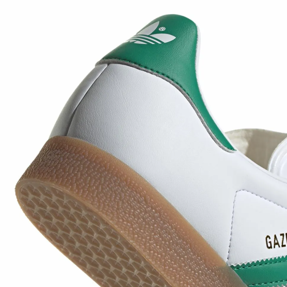 Gazelle Sneakers, White/Bold Green/Gold Metallic, 37 1/3