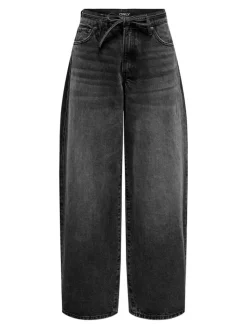 Gianna Straight Jeans, Washed Black, W29/L34