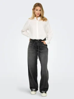 Gianna Straight Jeans, Washed Black, W29/L34