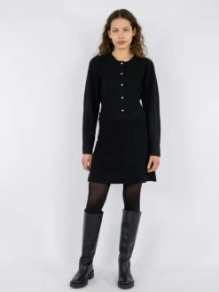 Gisa Striknederdel, Black, 34