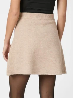 Gisa Striknederdel, Sand Melange, 40