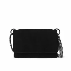 Glitter Velour Skuldertaske, Black
