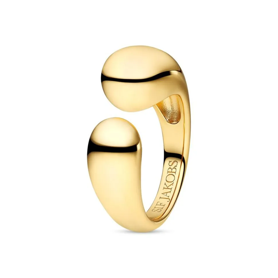 Goccia Pianura Ring, Gold Plated, 58