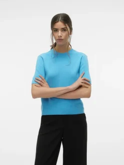 Gold Kortærmet Strikbluse, Bonnie Blue, S