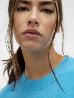 Gold Kortærmet Strikbluse, Bonnie Blue, S