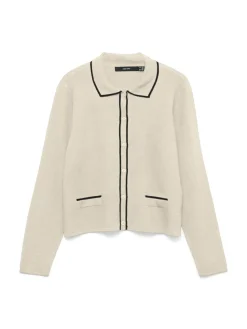 Gold Poloneck Cardigan, Birch, XL