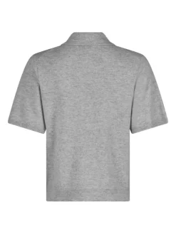Gracie Knit Polo T-shirt, Light Grey Melange, 36