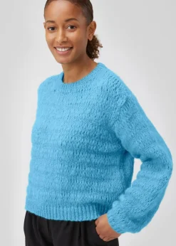 GroverMD O-neck Striktrøje, Bonnie Blue, XS