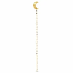 Half Moon Chain Ørering, Gold Plated-Right