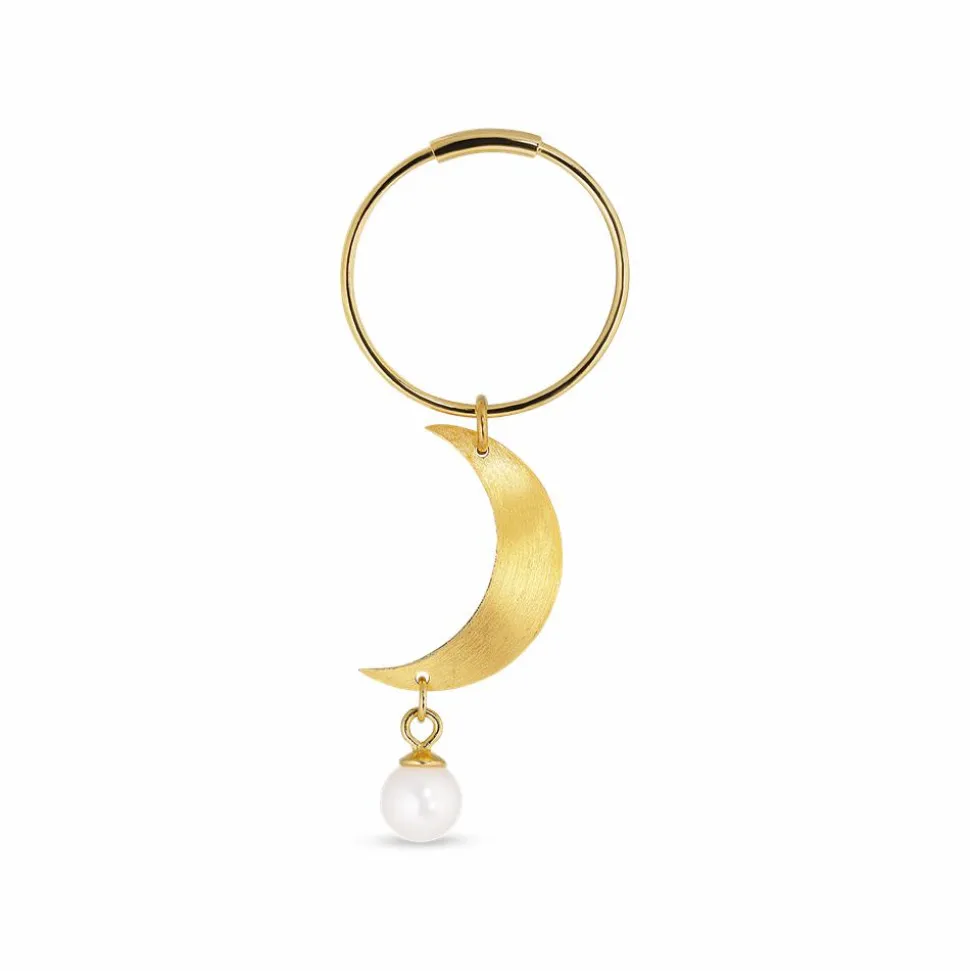 Half Moon Creole Ørering, Gold Plated