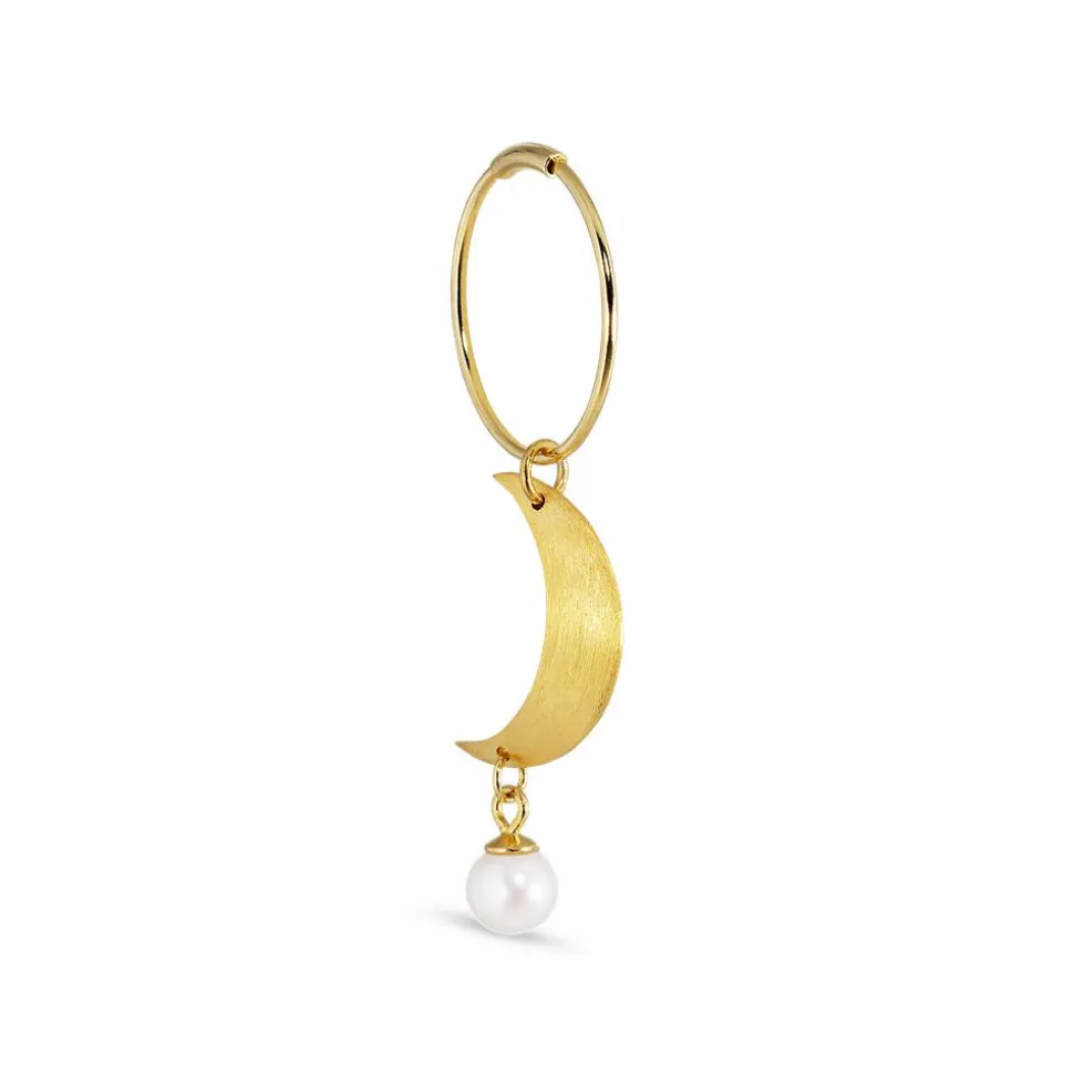 Half Moon Creole Ørering, Gold Plated