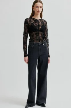 Halliot Denim Jeans, Black Denim, M