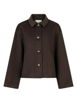 Hamra Wool Jakke, Chocolate Brown, 34