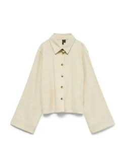 Hannah Denim Shacket, Ecru, S