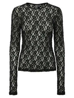 Hazel Lace Bluse, Black, XS