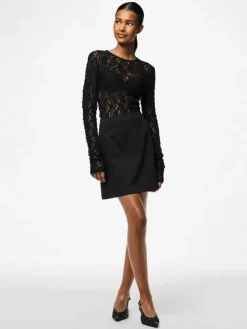 Hazel Lace Bluse, Black, XS