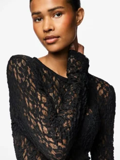 Hazel Lace Bluse, Black, XS