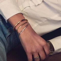 Heartbeat Armbånd, Silver, 18 cm